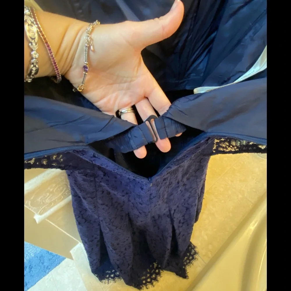 Gorgeous Pristine Chic Fitted Sexy Shoshanna Classy Strapless Blue Lacy Dress - Picture 12 of 14
